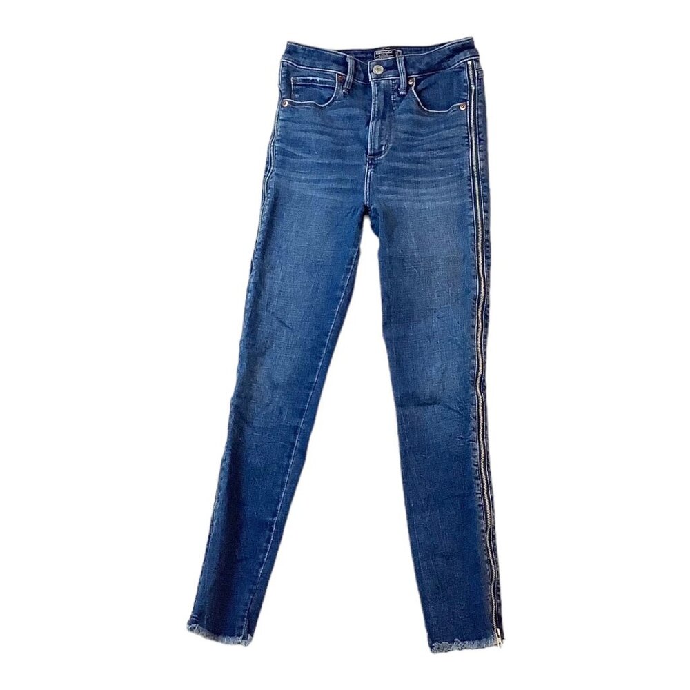 Abercrombie & Fitch High Rise Super Skinny Full Zip Women's Size 0-W25